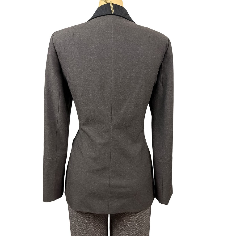 Antonio Melani Brown Tailored Blazer Jacket Contrast Collar Nipped Waist Long 8 - Picture 6 of 10